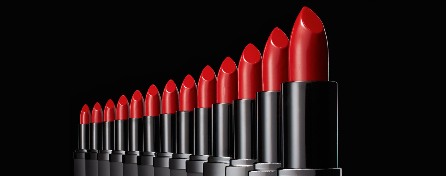 row of red lipsticks