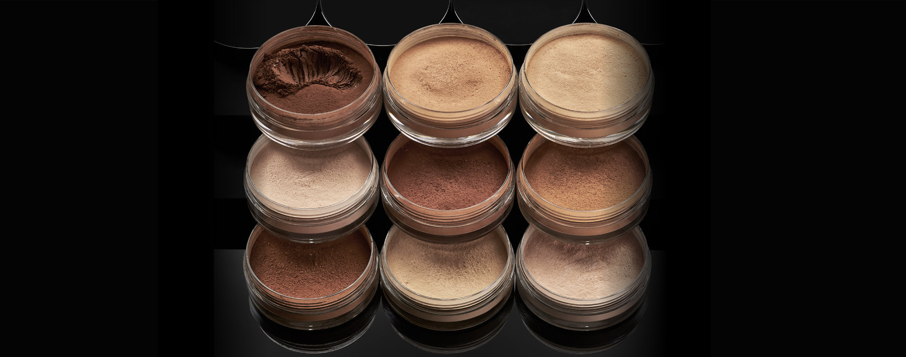 set of mineral powders