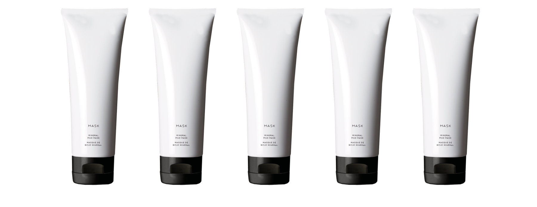 row of white mineral mask tubes