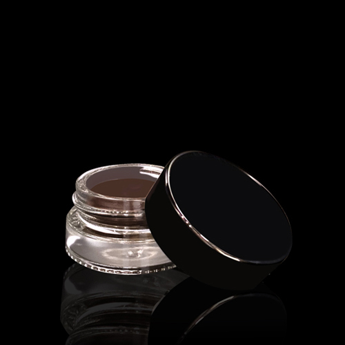 private label brow and eye cream liner in glass pot for use with precision brush