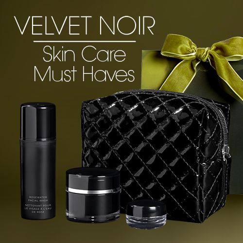 Skincare Must Haves – Daily Ritual and Daily Indulgence skincare gift sets in quilted cosmetic bag