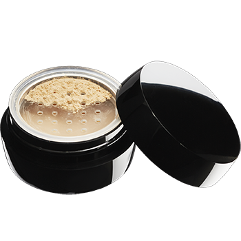 Lightweight loose powder, matches skin tone without buildup, mattifies, won’t settle into fine lines