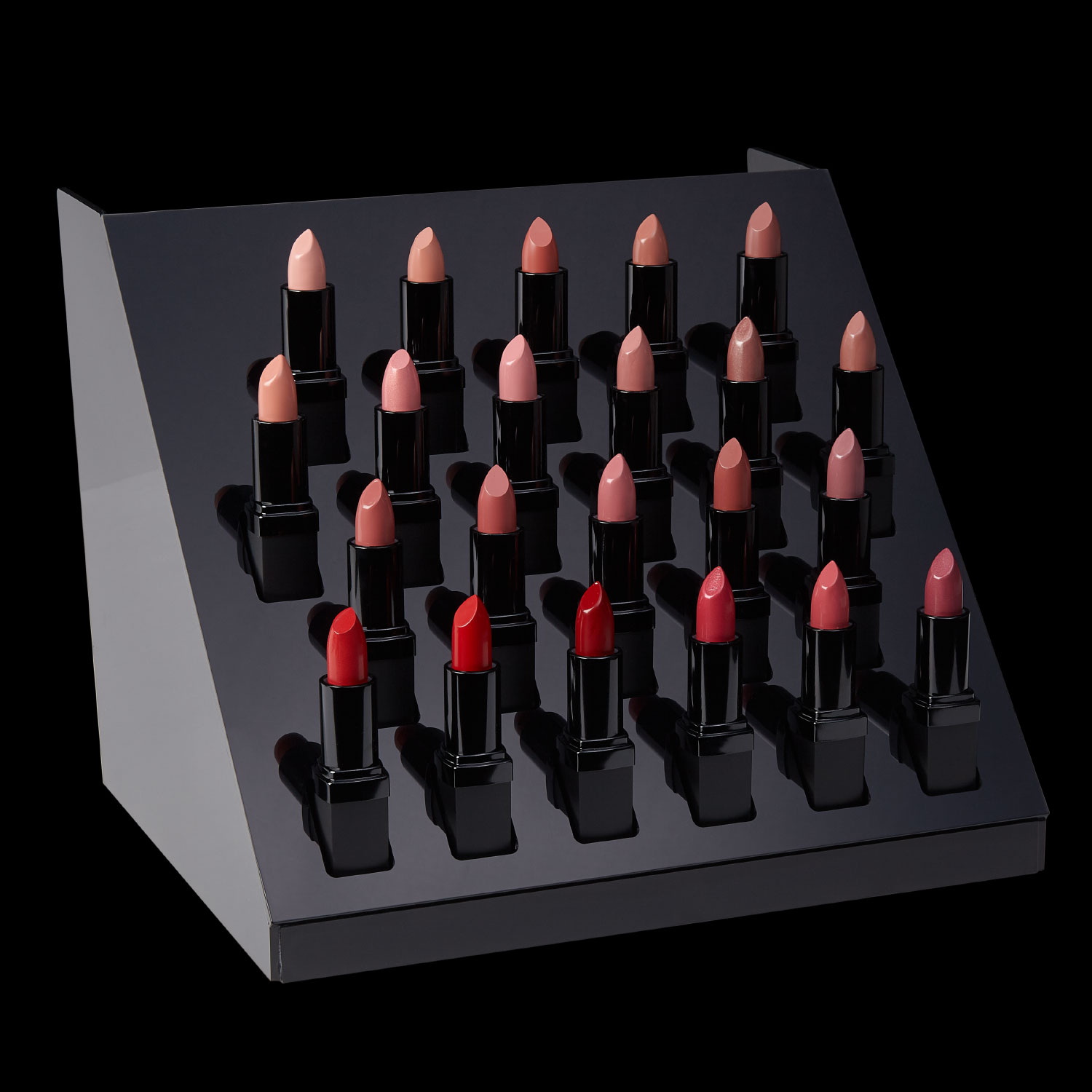 Innovative black acrylic lip displays