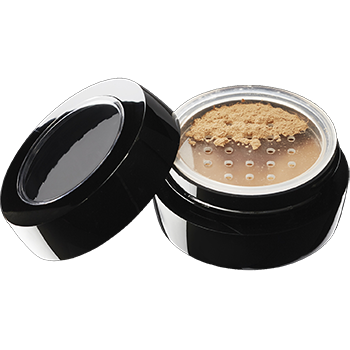 Lightweight loose powder, matches skin tone without buildup, mattifies, won’t settle into fine lines