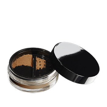 Mineral Bronzer Loose, slight pearl finish, gives a bronze glow, apply with kabuki brush number 45