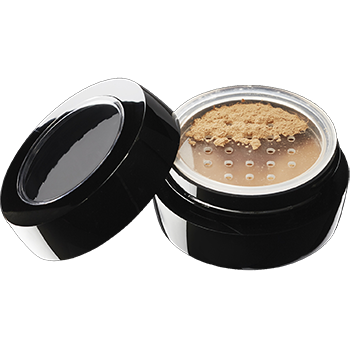 Loose mineral powder foundation, lasts all day, ideal for sensitive skin, slight sheen for a dewy look