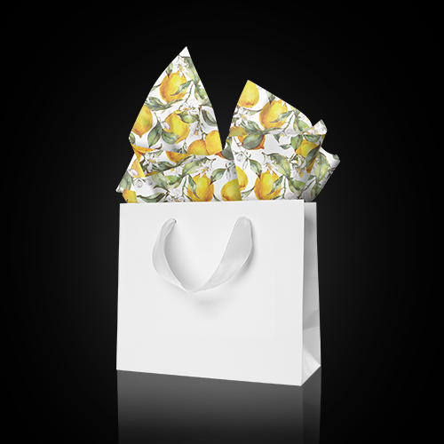 SHINY WHITE Bag WITH LEMON TISSUE