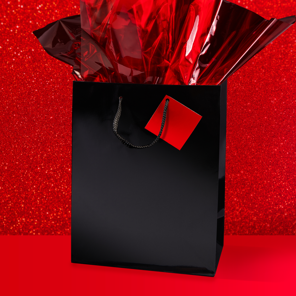 HOLIDAY 2024<br>MEDIUM BAG AND RED CELLO WITH TAG